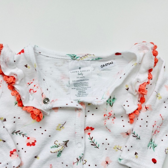 Baby Girl Floral Fringe Shoulder Footed Sle… - Picture 5 of 5